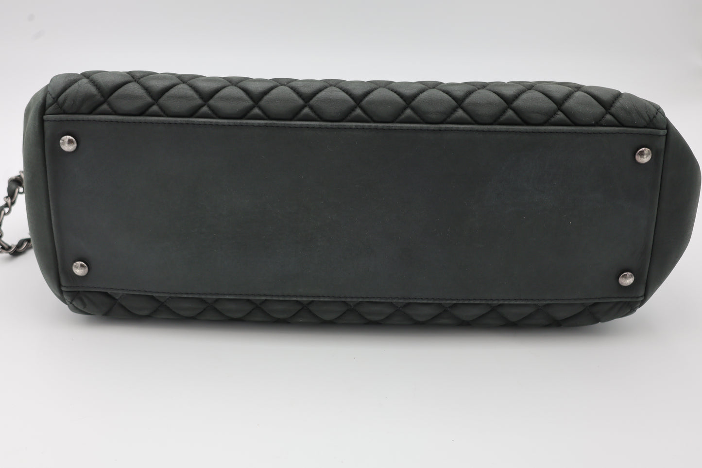 Chanel Iridescent Calfskin New Bubble Quilt Tote In Dark Gray