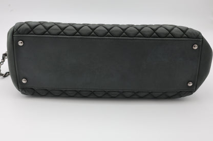 Chanel Iridescent Calfskin New Bubble Quilt Tote In Dark Gray