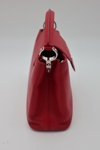 Louis Vuitton Capucines BB Bag In Scarlet Red Taurillon With Silver-tone Hardware