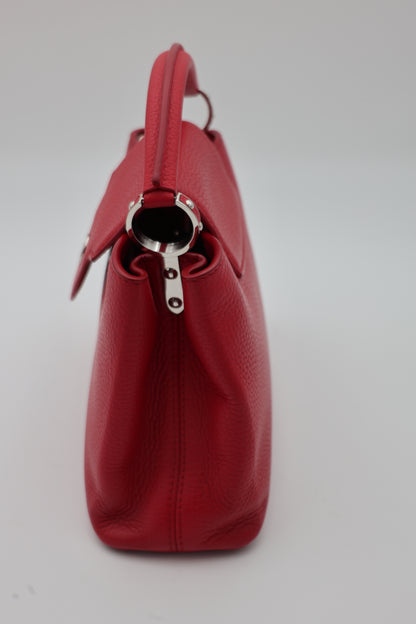 Louis Vuitton Capucines BB Bag In Scarlet Red Taurillon With Silver-tone Hardware