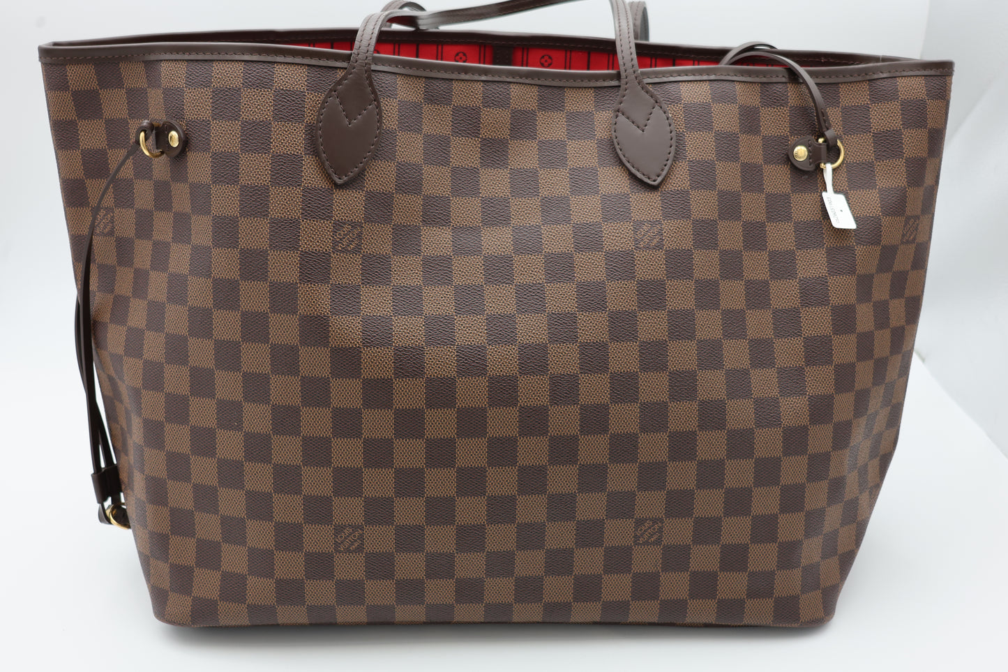 Louis Vuitton Neverfull GM Tote Bag Article De Voyage 101, Champs Elysees Paris In Damier Ebene Cerise Red With Pochette