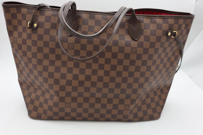 Louis Vuitton Neverfull GM Tote Bag Article De Voyage 101, Champs Elysees Paris In Damier Ebene Cerise Red With Pochette