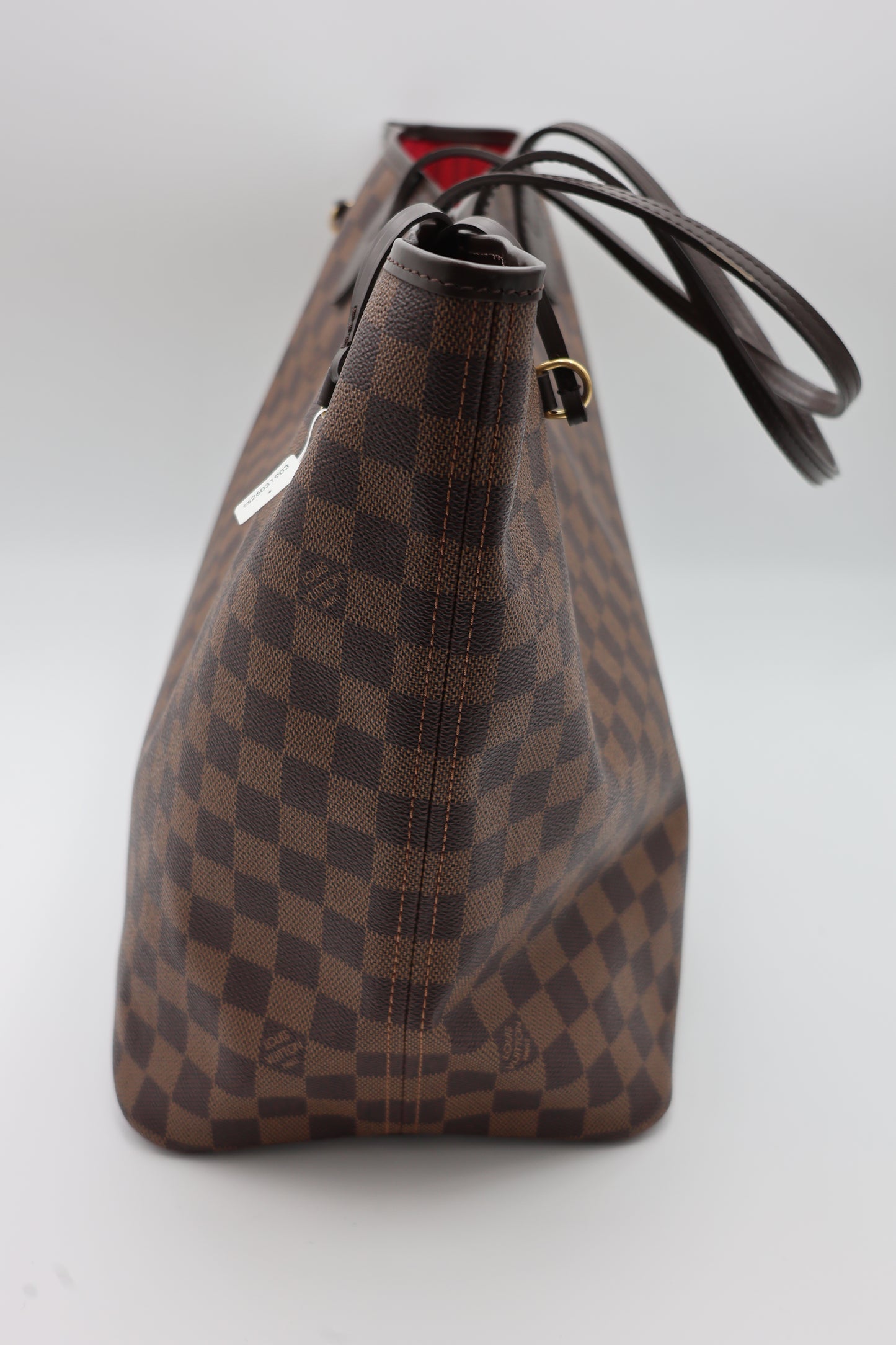 Louis Vuitton Neverfull GM Tote Bag Article De Voyage 101, Champs Elysees Paris In Damier Ebene Cerise Red With Pochette