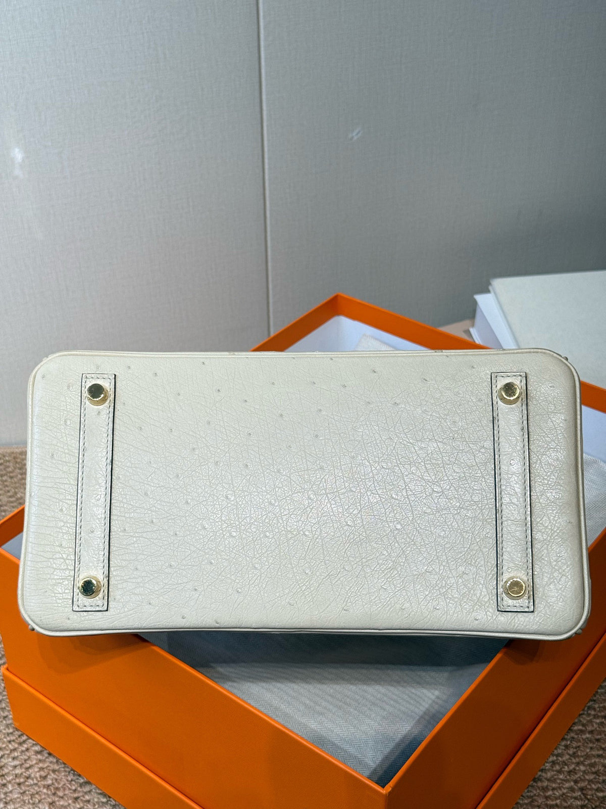 Hermès Birkin 30 Cream White Ostrich Leather GHW