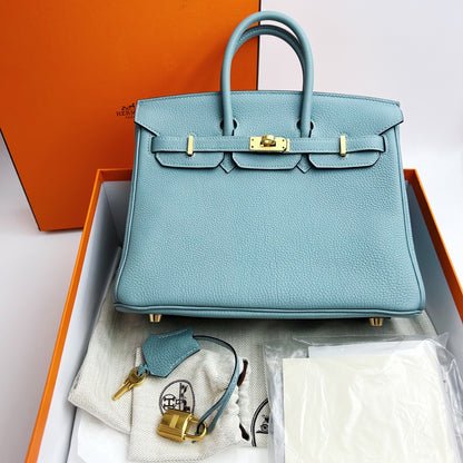 Hermès Birkin 25 Blue Ciel  Togo Leather GHW
