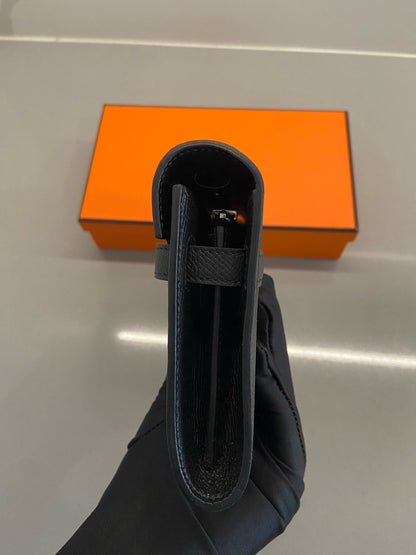 Hermès Kelly Wallet Noir Epsom Leather PHW