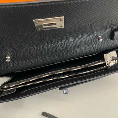 Hermès Kelly Wallet Noir Epsom Leather PHW