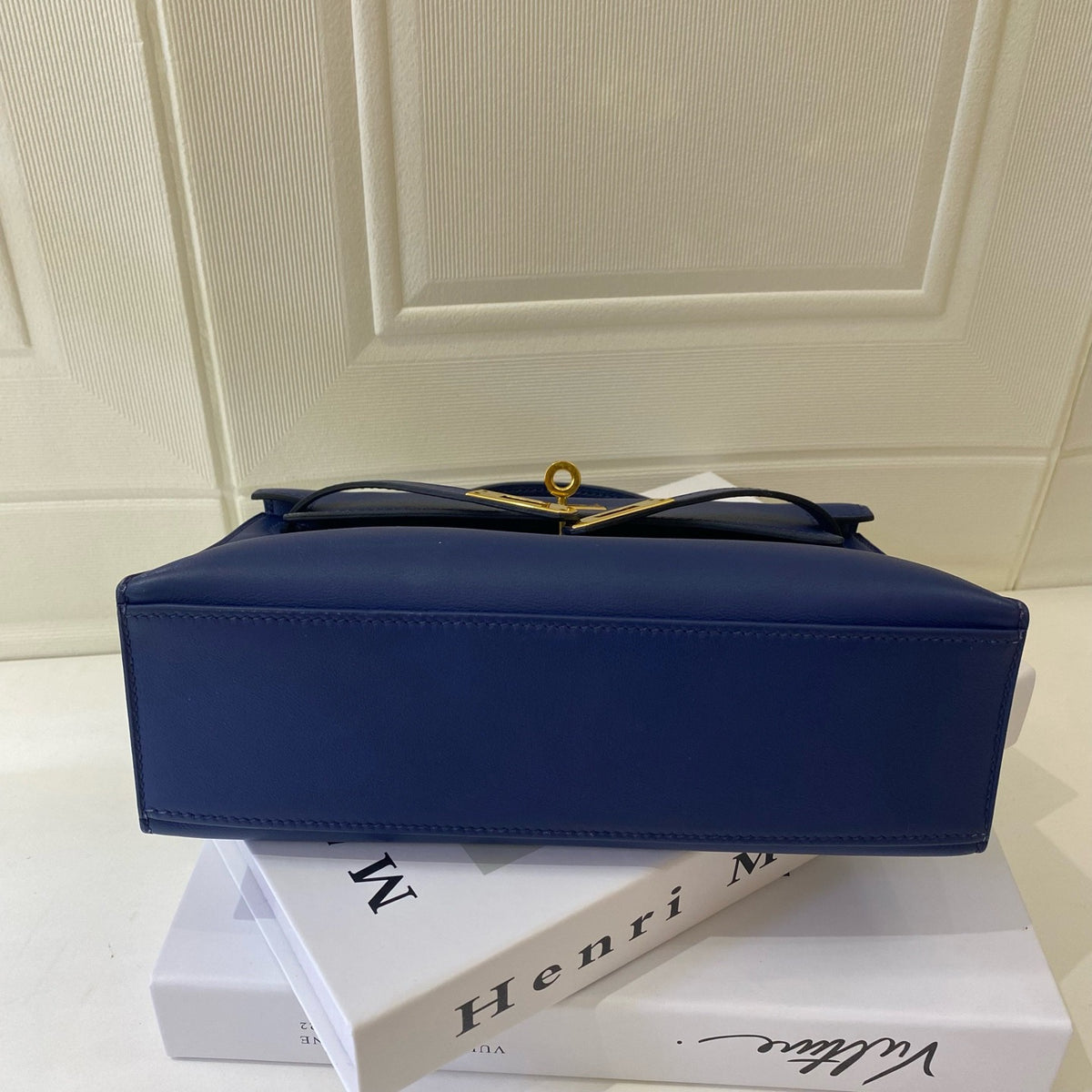 Hermès Kelly Pochette Bleu Saphir Swift Leather GHW