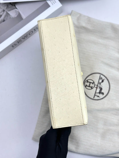Hermès Mini Kelly Pochette Beton Ostrich Leather