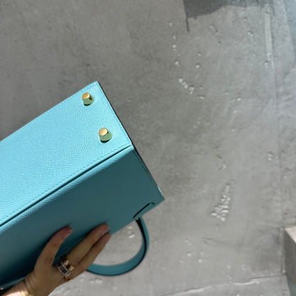 Hermès Kelly 25 Bleu Atoll Epsom Leather GHW