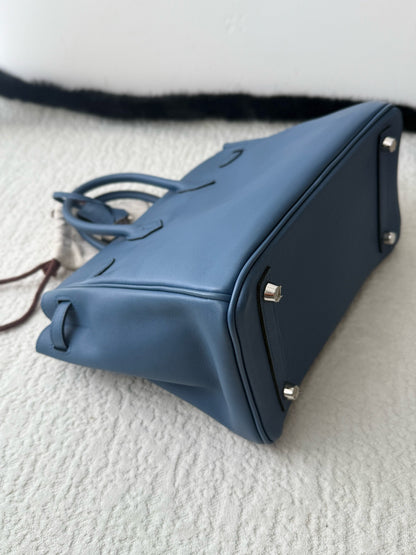 Hermès Birkin 25 Bleu Brighton Sikkim Leather PHW