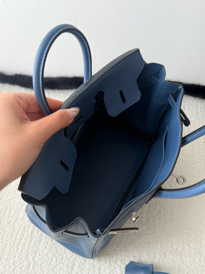 Hermès Birkin 25 Bleu Brighton Sikkim Leather PHW