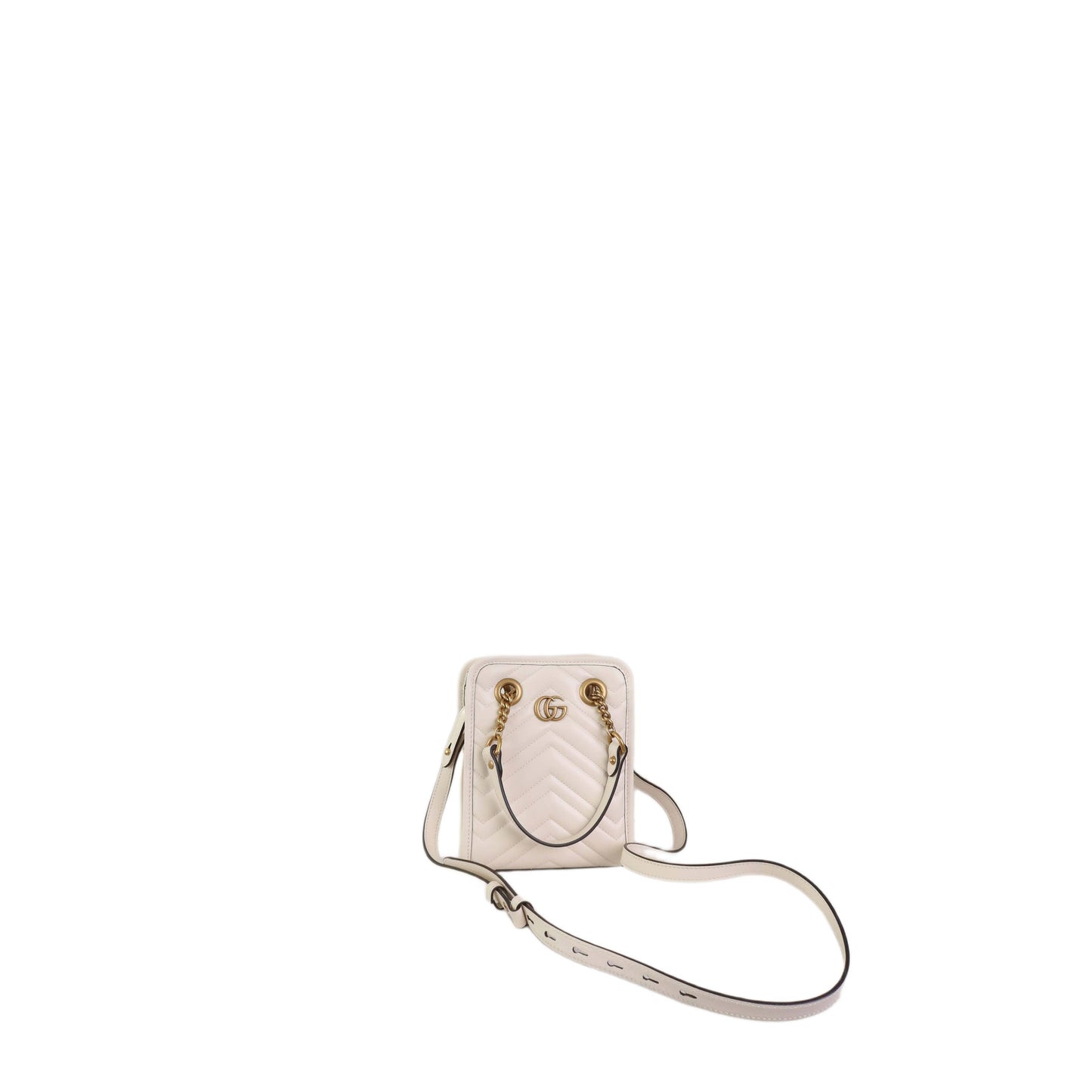 GUCCI GG Marmont White Leather Handbag
