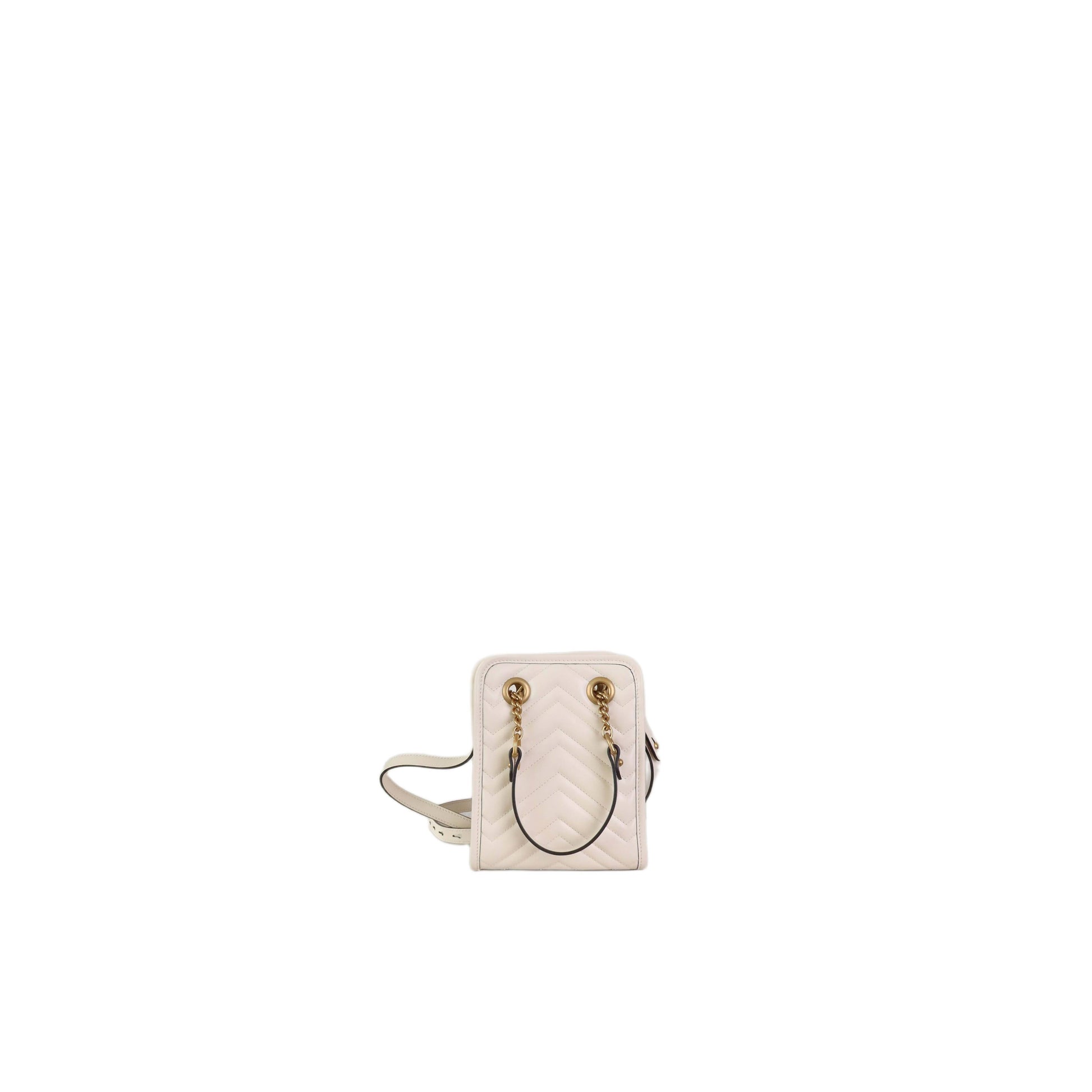 GUCCI GG Marmont White Leather Handbag