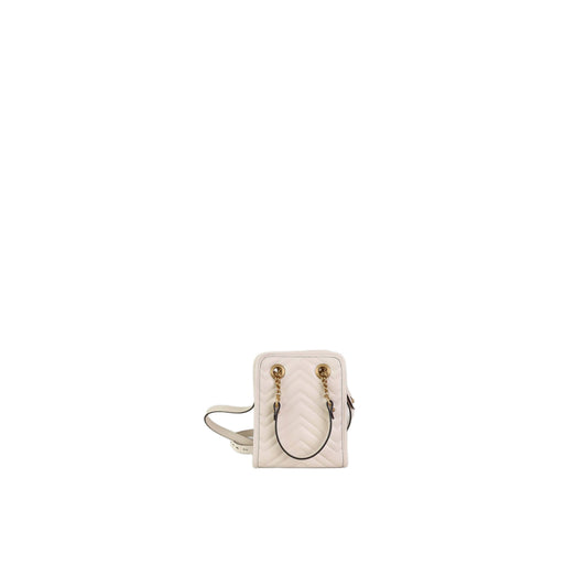 GUCCI GG Marmont White Leather Handbag