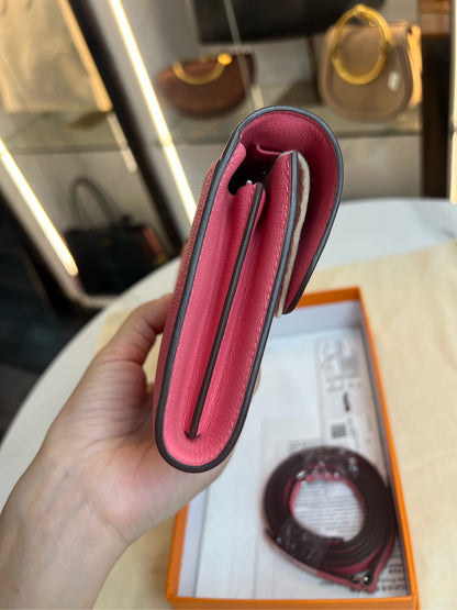 Hermès Constance To Go Rose Lipstick Togo Leather PHW