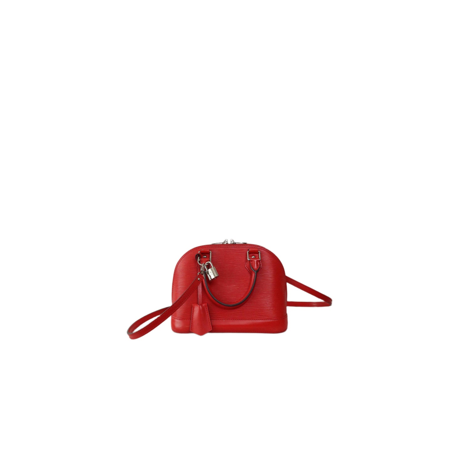 LOUIS VUITTON Red Epi Leather Alma BB Satchel