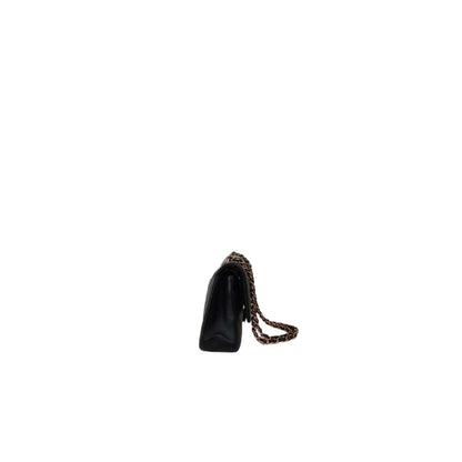 Chanel 21B Black Lambskin Quilted Classic Flap Medium Rose Gold Hardware