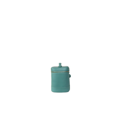 CHANEL Vanity Bag Pouch in Turquoise Blue Green Grained Leather