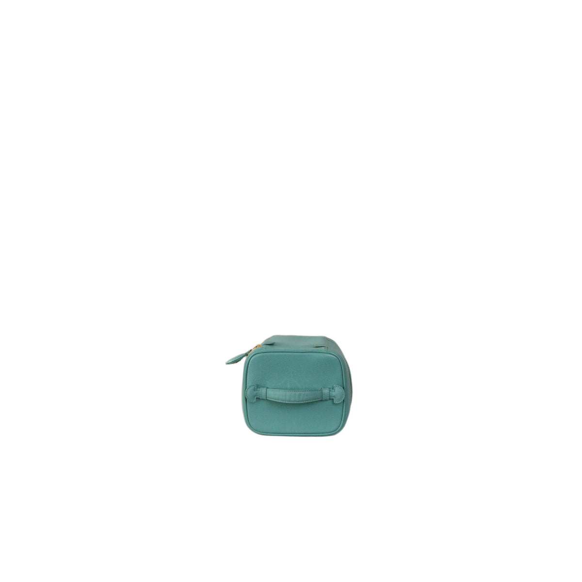 CHANEL Vanity Bag Pouch in Turquoise Blue Green Grained Leather