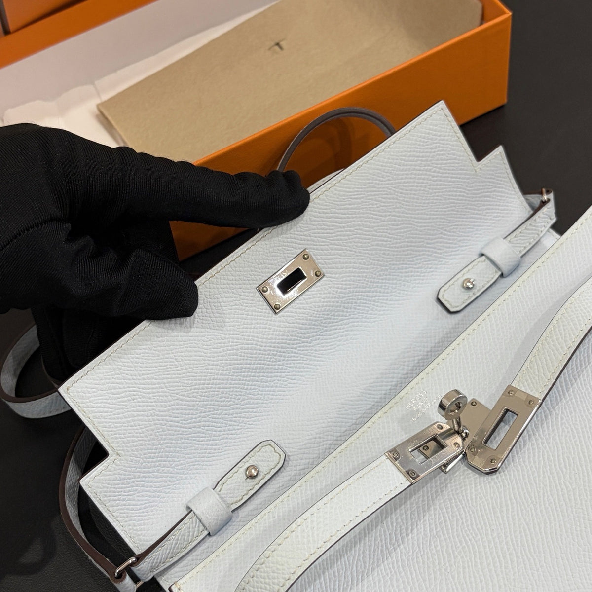 Hermès Kelly To Go Brume Epsom Leather PHW