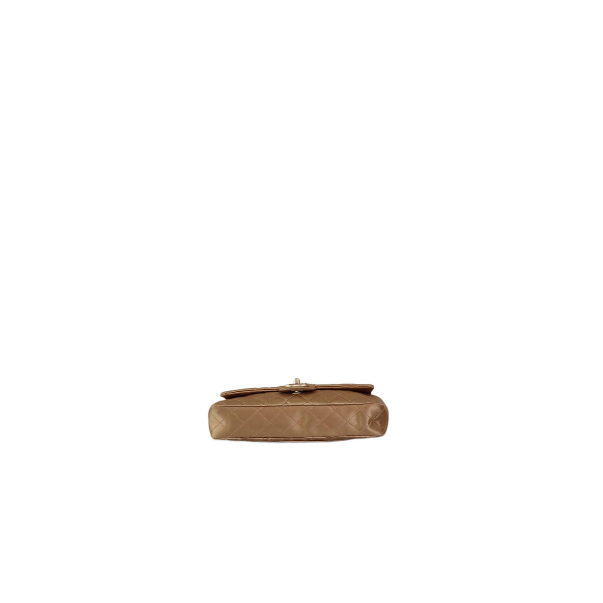 CHANEL Limited Edition Gold Quilted Satin East West Single Flap Bag