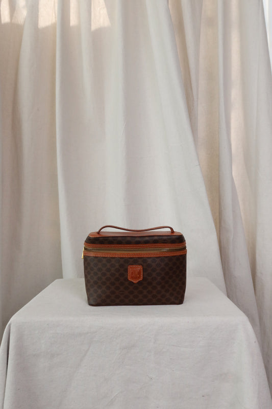 CELINE Macadam Dark Brown Vanity Bag