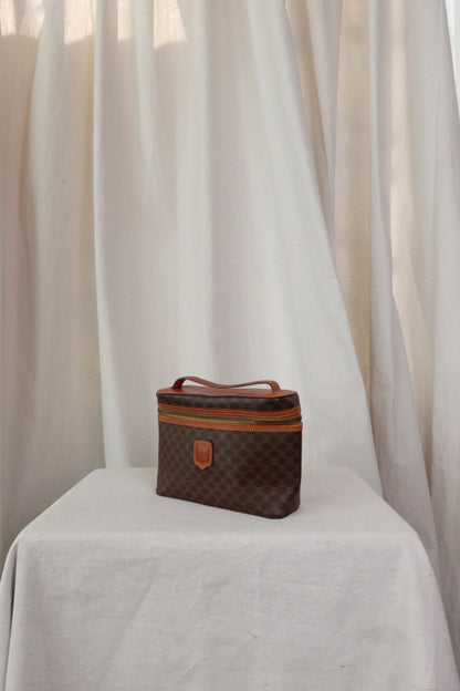 CELINE Macadam Dark Brown Vanity Bag