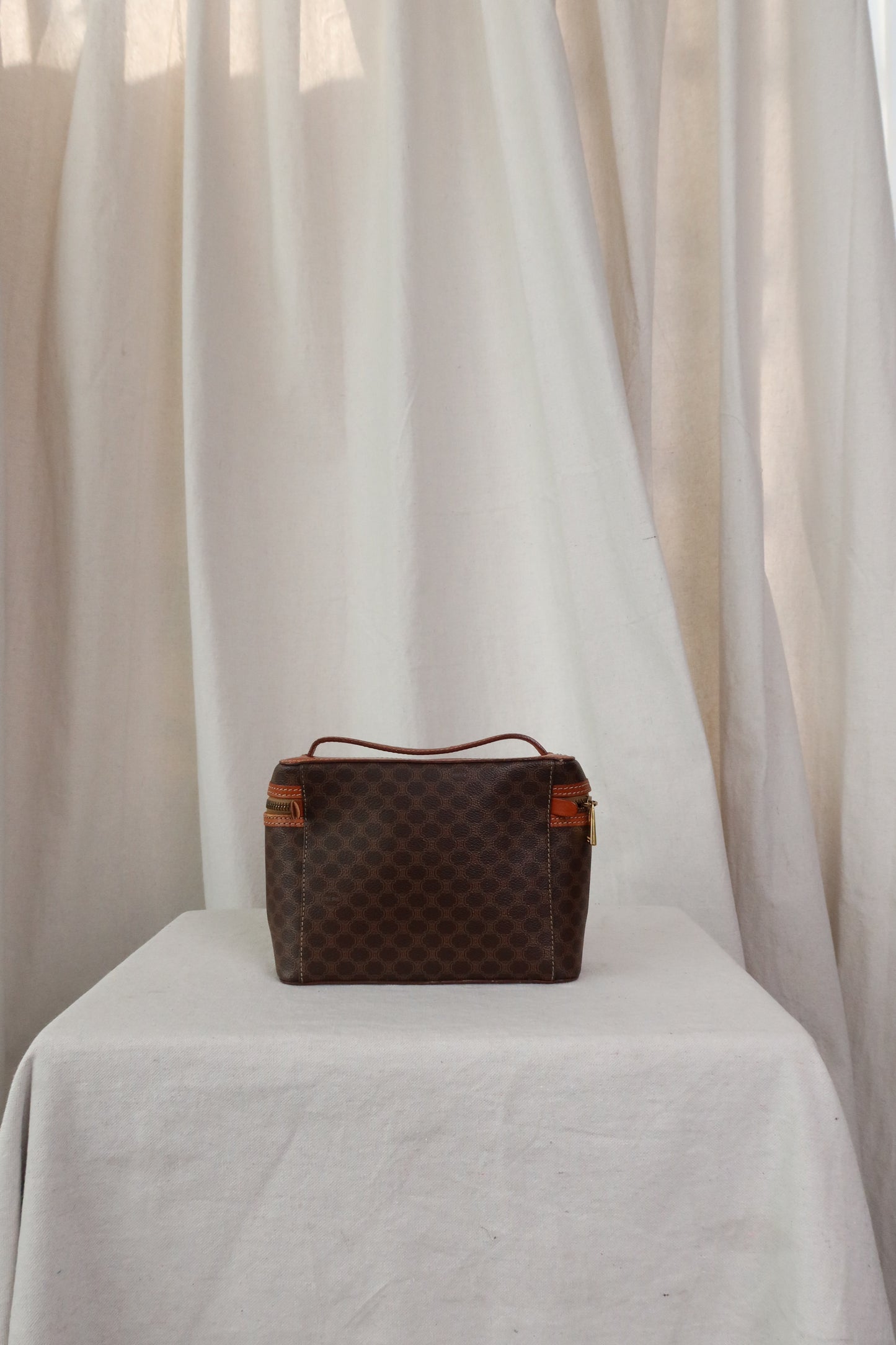 CELINE Macadam Dark Brown Vanity Bag