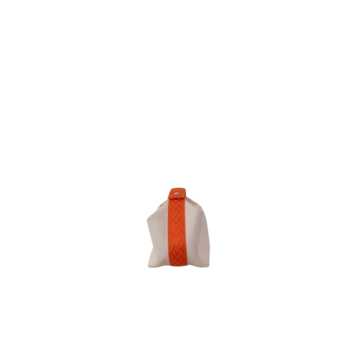 HERMES Canvas Large Bride-A-Brac Pouch Natural Orange