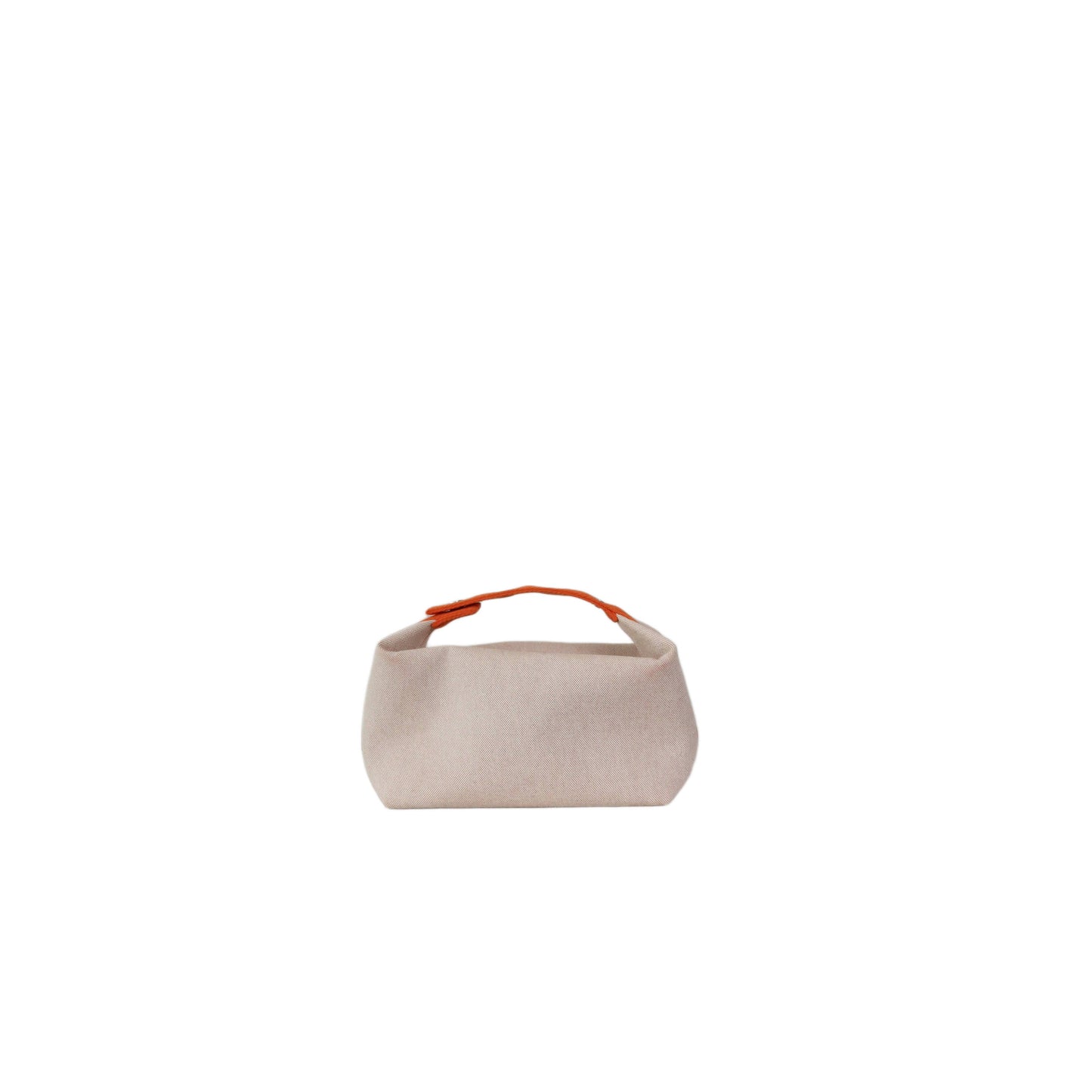 HERMES Canvas Large Bride-A-Brac Pouch Natural Orange