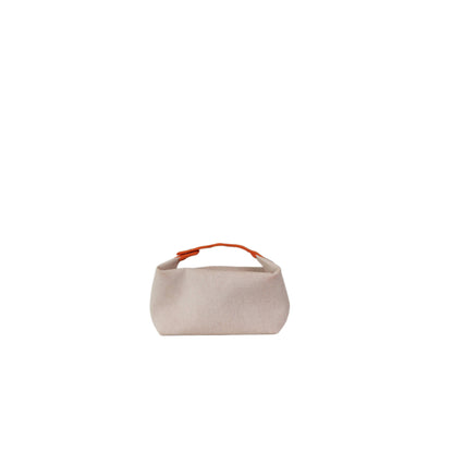 HERMES Canvas Large Bride-A-Brac Pouch Natural Orange