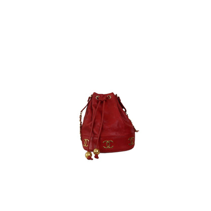 CHANEL Large Triple CC Caviar Bucket Bag