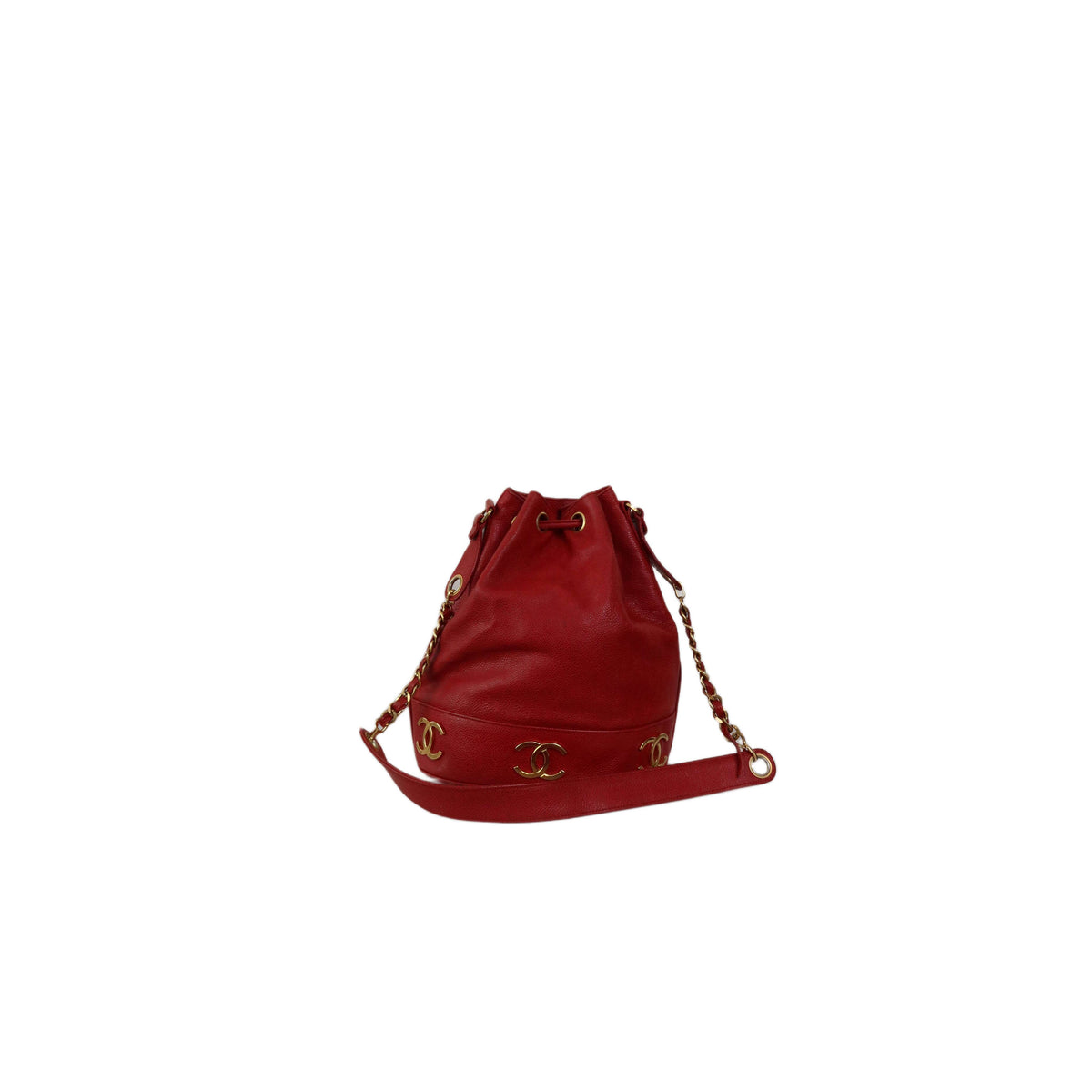 CHANEL Large Triple CC Caviar Bucket Bag