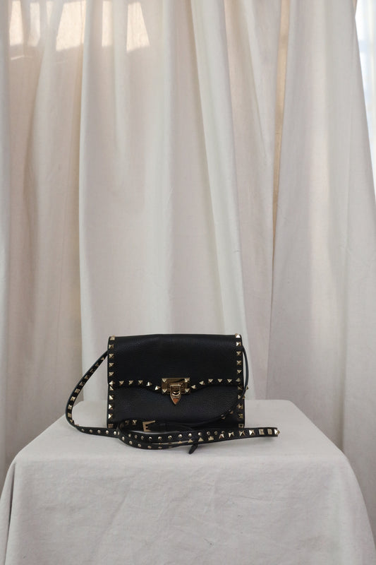 VALENTINO GARAVANI Black Small Rockstud Bag