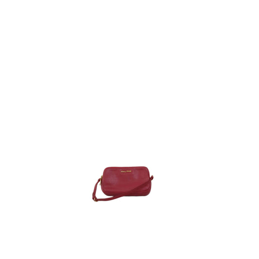 MIU MIU Red Madras Leather Bandoliera Pochette Bag