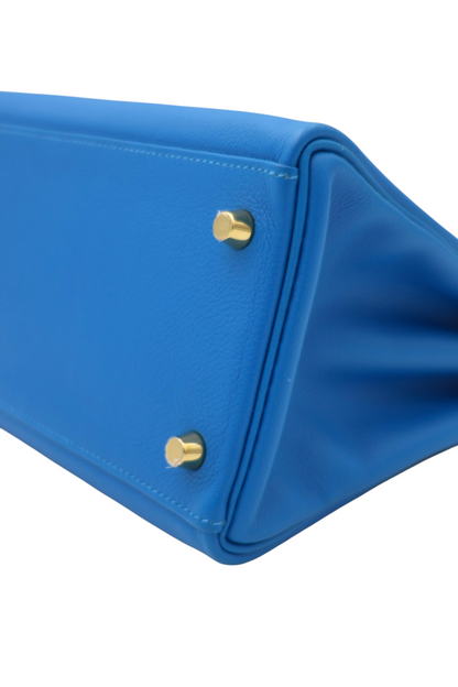 Hermes Evercolor Kelly II Retourne 32 Bleu Hydra GHW