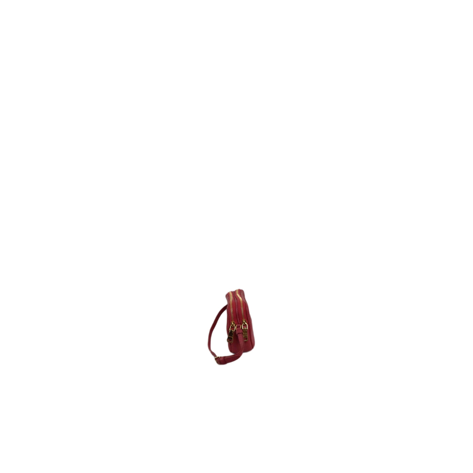 MIU MIU Red Madras Leather Bandoliera Pochette Bag