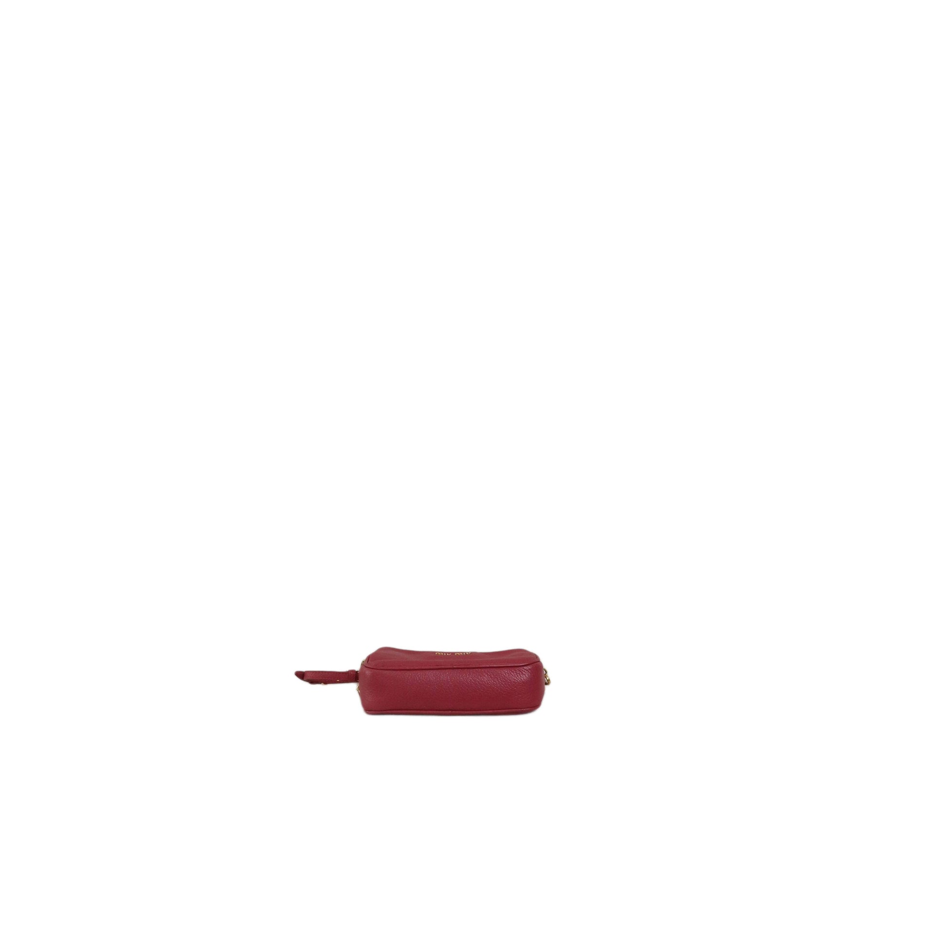 MIU MIU Red Madras Leather Bandoliera Pochette Bag