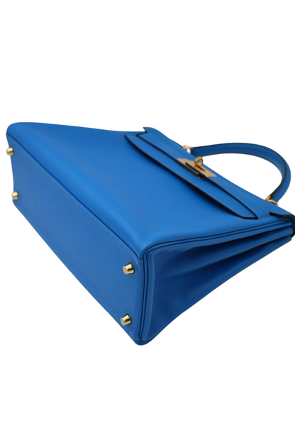 Hermes Evercolor Kelly II Retourne 32 Bleu Hydra GHW