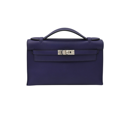 Hermès Swift Kelly Pochette Clutch Bleu Saphir PHW Stamp C (2018)
