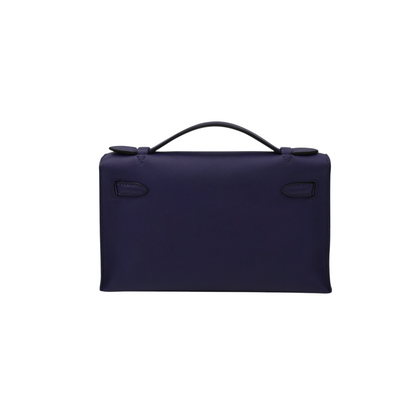 Hermès Swift Kelly Pochette Clutch Bleu Saphir PHW Stamp C (2018)