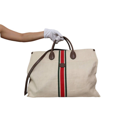 GUCCI Large Foldable Linen Tote Bag