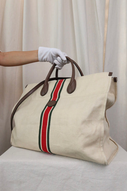 GUCCI Large Foldable Linen Tote Bag