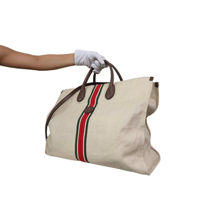 GUCCI Large Foldable Linen Tote Bag