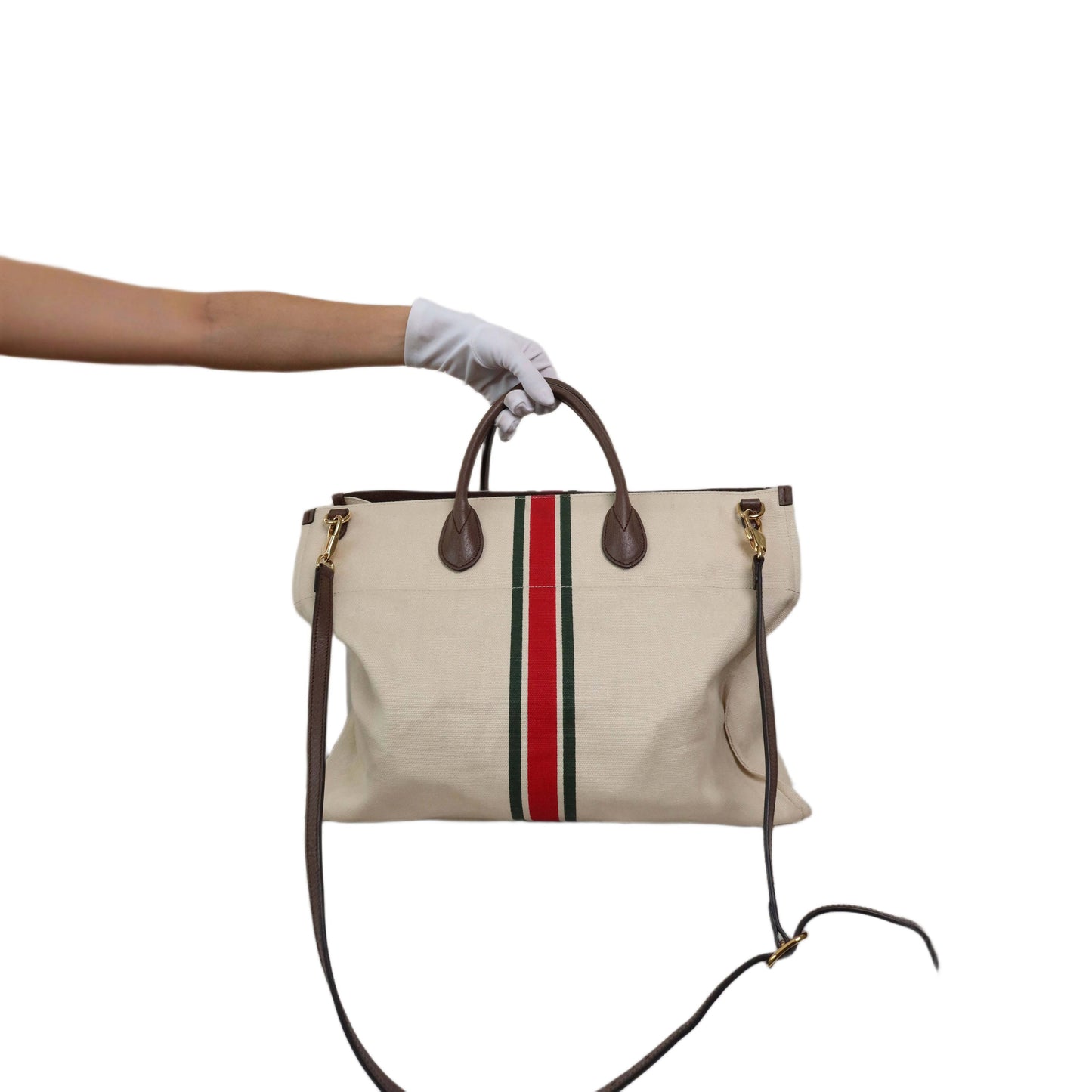 GUCCI Large Foldable Linen Tote Bag