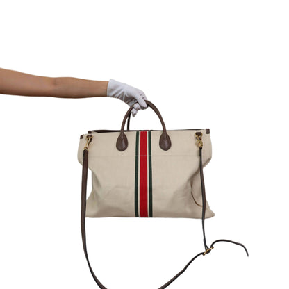 GUCCI Large Foldable Linen Tote Bag