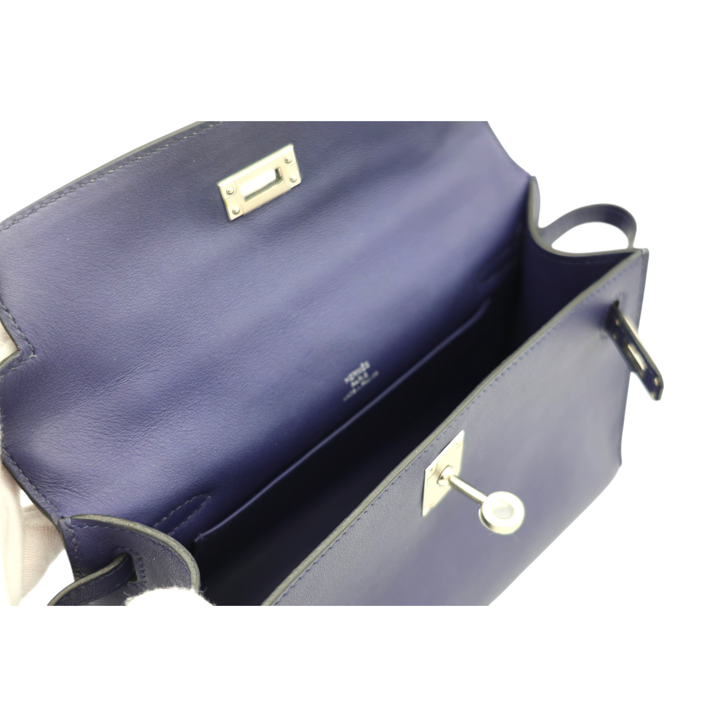 Hermès Swift Kelly Pochette Clutch Bleu Saphir PHW Stamp C (2018)
