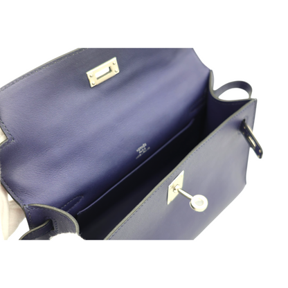Hermès Swift Kelly Pochette Clutch Bleu Saphir PHW Stamp C (2018)