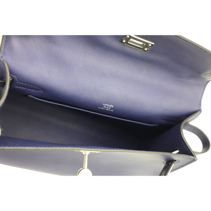Hermès Swift Kelly Pochette Clutch Bleu Saphir PHW Stamp C (2018)